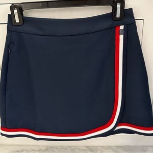 G/FORE Navy Mini Skirt with Red and White Trim